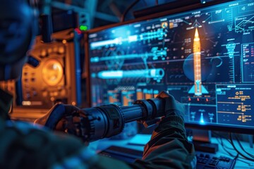 High-Tech Military Lab Testing Missile Guidance System for Precision Strike Algorithms