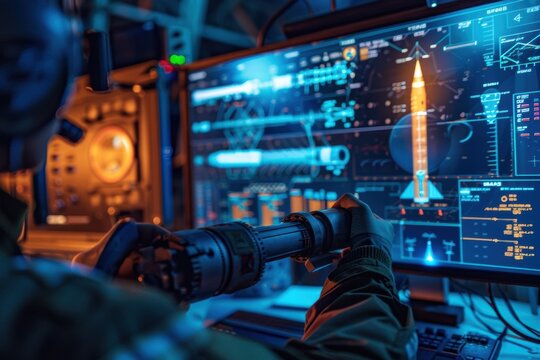 High-Tech Military Lab Testing Missile Guidance System for Precision Strike Algorithms