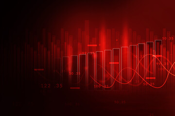 2d illustration Stock market online business concept. business Graph 