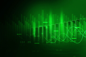 2d illustration Stock market online business concept. business Graph 