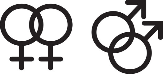 Male & Female Icon. Symbols of man and woman. man sign and woman sign for human right and gender concept with transparent background.
