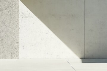 Minimalist architectural interior with concrete and white walls