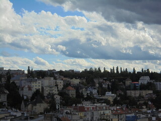 beautiful photo of the city of Prague in the Czech Republic with clouds in the background
