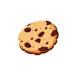 Chocolate cookie logo flat vector design