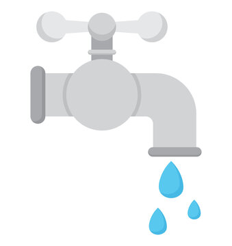 recommend clip art: Tap with water drop clipart flat illustration