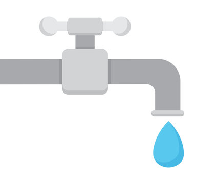 recommend clip art: Faucet water tap with drop clipart flat illustration 
