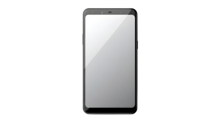 Smartphone on a transparent background with a transparent screen, smartphone mockup, isolated on white background