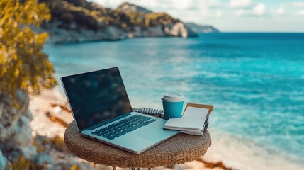 Inspiring Remote Work Setup by the Ocean