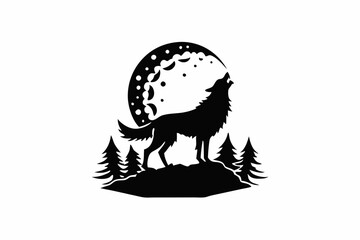 Wild Wolf Silhouette Design