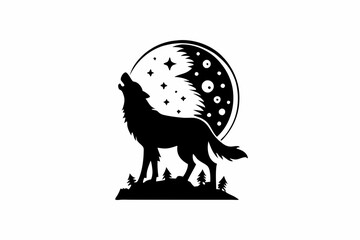 Wild Wolf Silhouette Design