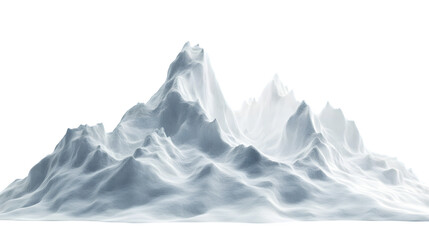 Snow mountain, generative AI, isolated on white background