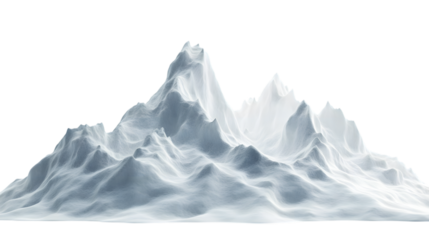 Snow mountain, generative AI, isolated on white background