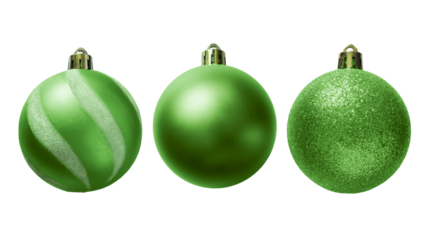 Green baubles for Christmas tree decoration