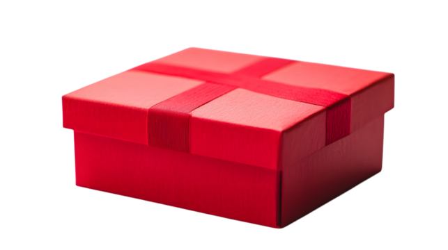 Red gift box, isolated on white background