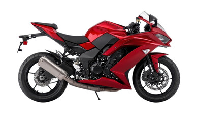 Fototapeta premium Sporty red motorcycle, white isolate background