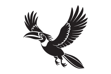 Hornbill silhouette vector bundle  illustration, Hornbill silhouette vector 