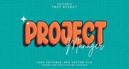Editable text style effect - Project text style theme.