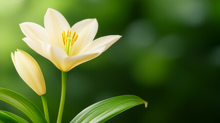 Obraz premium New flower blooming in a garden, symbolizing the beauty of new beginnings