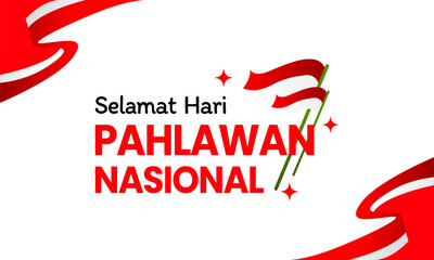template for commemorating happy national heroes day of indonesia