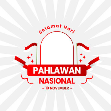 social media template for happy national heroes day indonesia