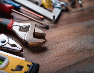 Close-Up of Various Occupation Tools Representing Different Professions