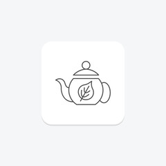 Tea Plantation icon, plantation, farm, agriculture, green thinline icon, editable vector icon, pixel perfect, illustrator ai file