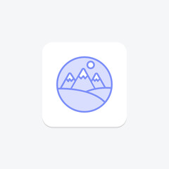 Hill Station icon, station, travel, nature, mountain duotone line icon, editable vector icon, pixel perfect, illustrator ai file