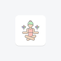 Wellness Retreat icon, retreat, relaxation, nature, spa lineal color icon, editable vector icon, pixel perfect, illustrator ai file