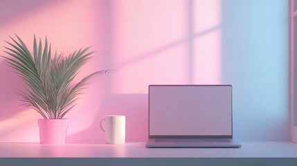 creative collaboration concept featuring two characters sharing ideas with interconnected icons around them; soft pink, blue, and mint green tones on a neutral background