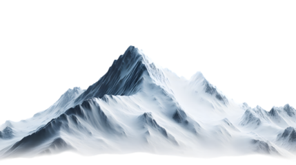 Snow mountain, generative AI, isolated on white background