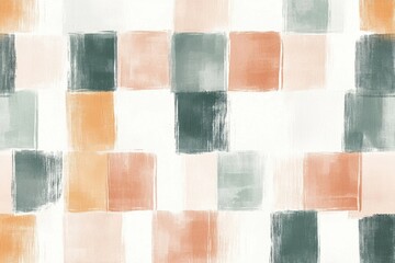 contemporary illustration of a gingham pattern with soft, muted colors and a light, airy feel. 