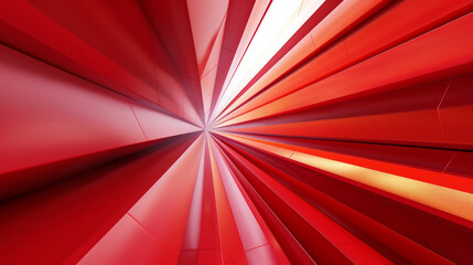 Dynamic abstract background, bold red rays, striking light interior wall.