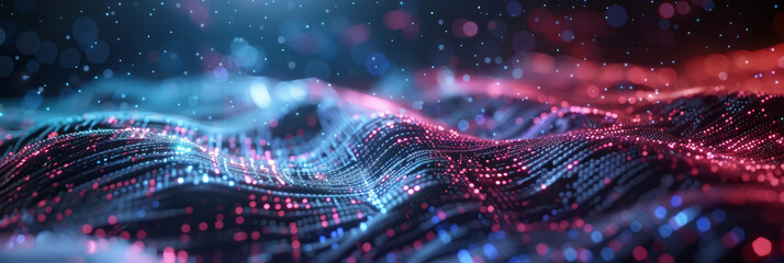 Dynamic AI data flow background with streams of light