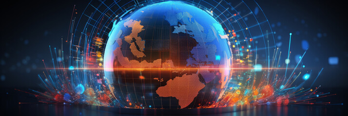 Informative digital infographic, detailed globe with comprehensive graphs and statistics, in-depth global financial analysis