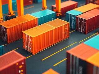 Shipping containers stamped with Tariff being loaded at a Chinese port, China export tariffs, global trade challenges concept
