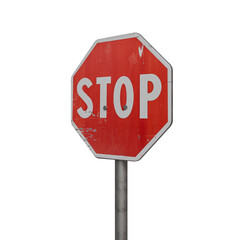 3d Render of Road stop sign