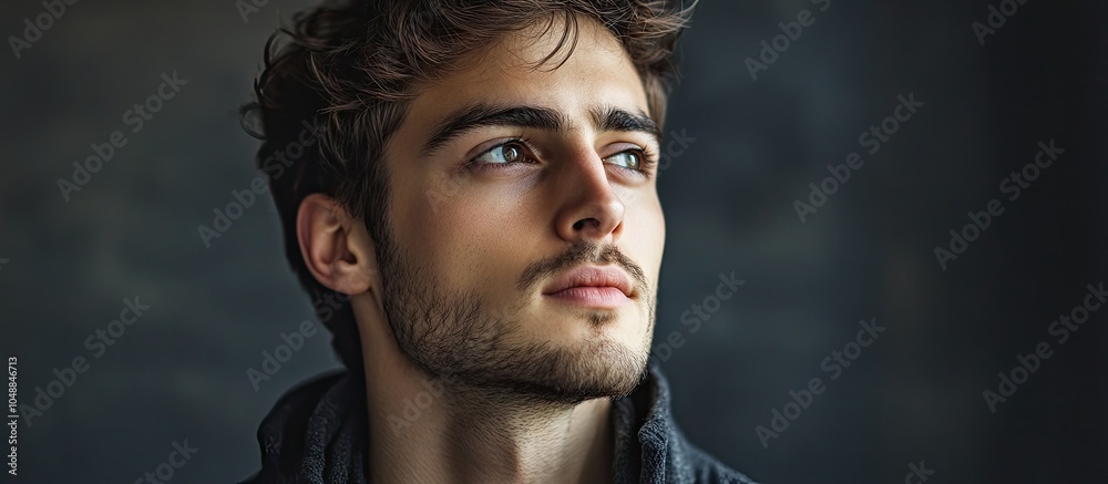 Poster portrait of an attractive young man. with copy space image. place for adding text or design