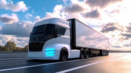 Obraz premium Sustainable global transport solutions using clean energy and carbon-free logistics systems.