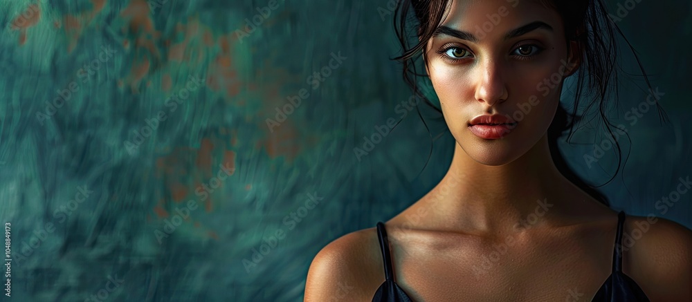 Aufkleber A portrait of a woman. with copy space image. Place for adding text or design