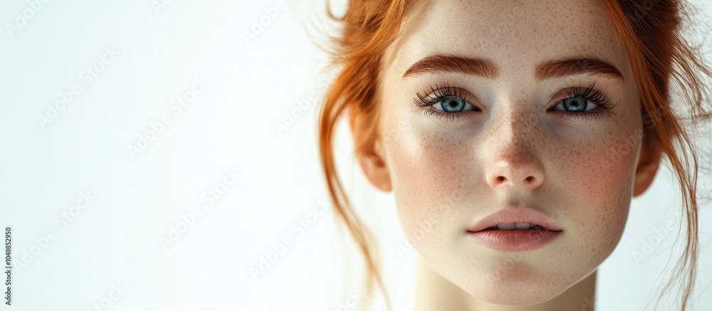 Poster young woman on white background. with copy space image. place for adding text or design