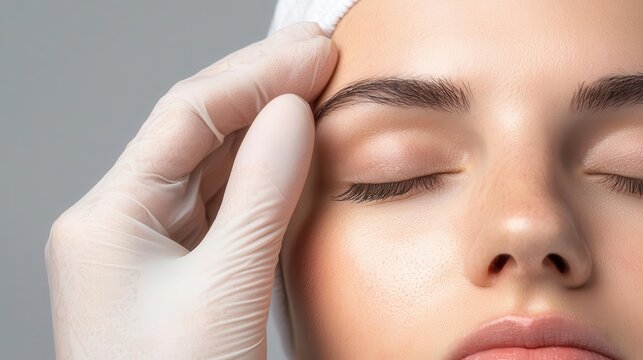 Person undergoing a dermatological examination, skin health evaluation