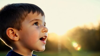 Gazing Happy Innocent Delight: Lad Wonder boy sweet excited joyful smiling energetic fun cheerful cute adorable playful childhood portrait expressive delight enthusiastic content vibrant animated liv