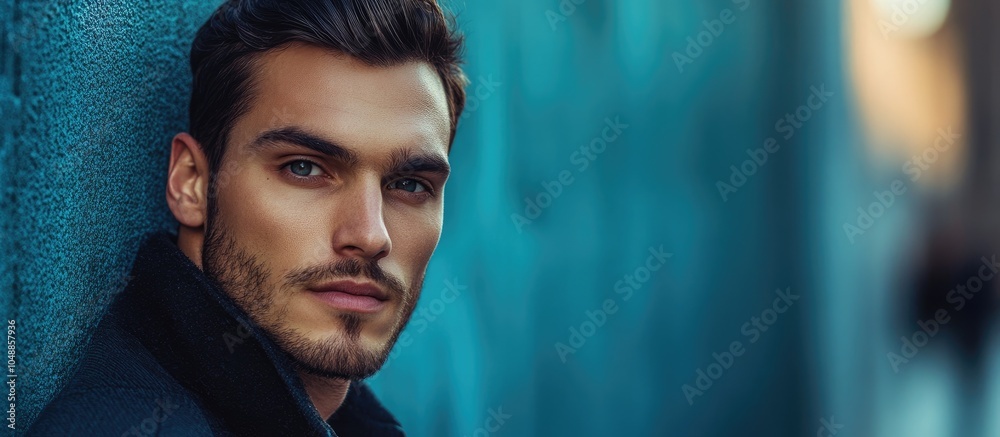 Poster Portrait of an attractive young man. with copy space image. Place for adding text or design