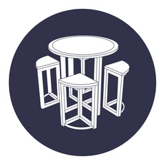 Fototapeta premium set of cafe tables and chairs