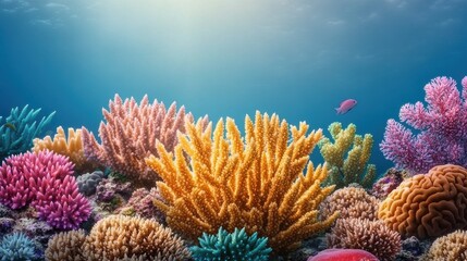 Obraz premium Vibrant Coral Reef with Beautiful Marine Life