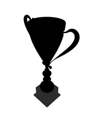 Trophy cup silhouette. Champion trophy, cup sport award. Winner prize, champions silhouette vector concept