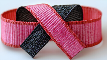 Pink bow or bow on white background