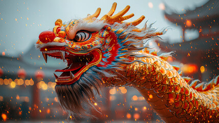 Obraz premium Chinese Dragon Head, Chinese New Year