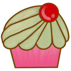 illustration of cupcake