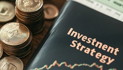 Investment strategy notes displayed on a notebook showcasing financial insights and concepts. Financial word.